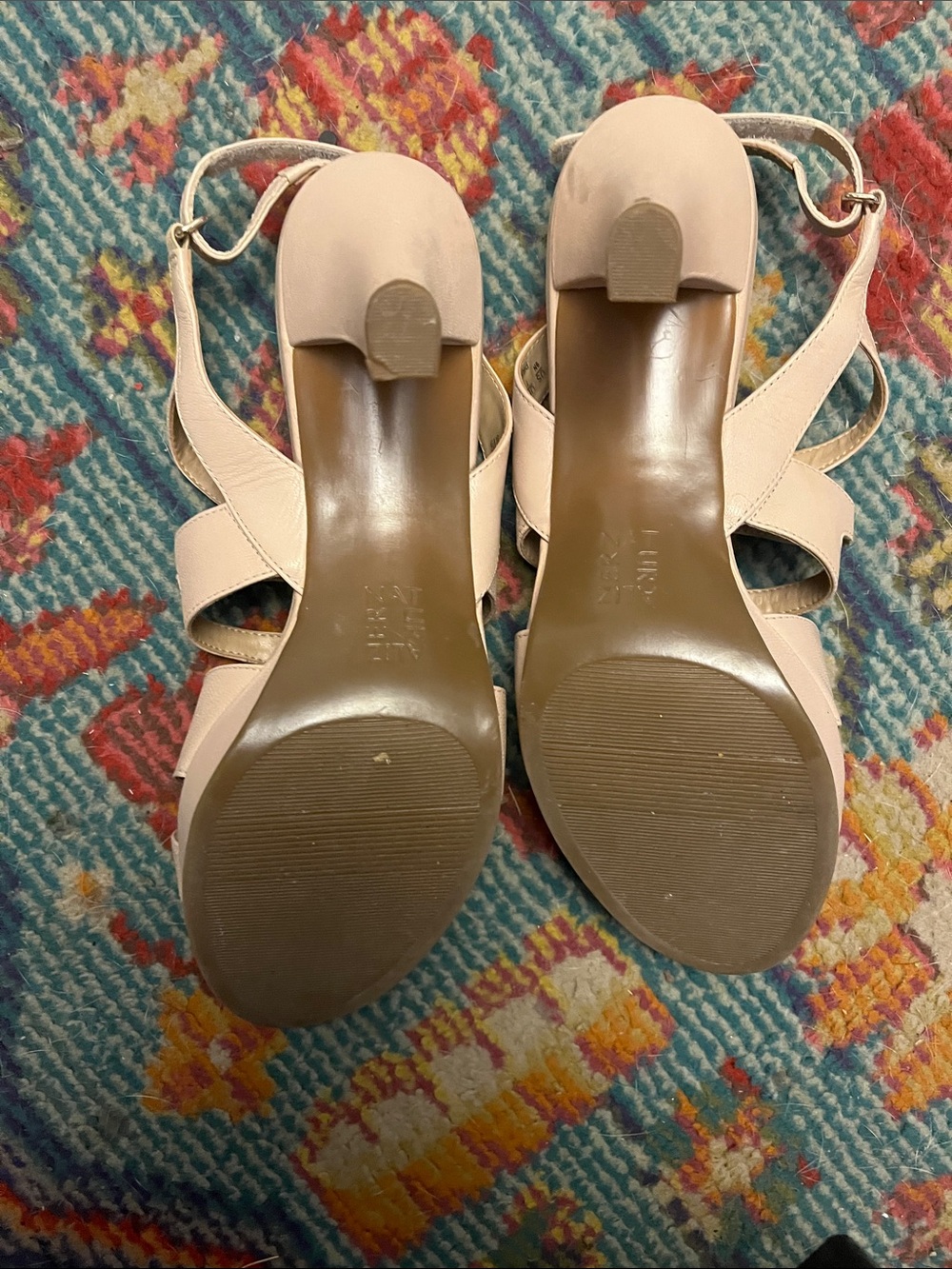 Naturalizer Women's Velcro Strappy Heeled Sandals in Light Cream - Picture 5 of 7